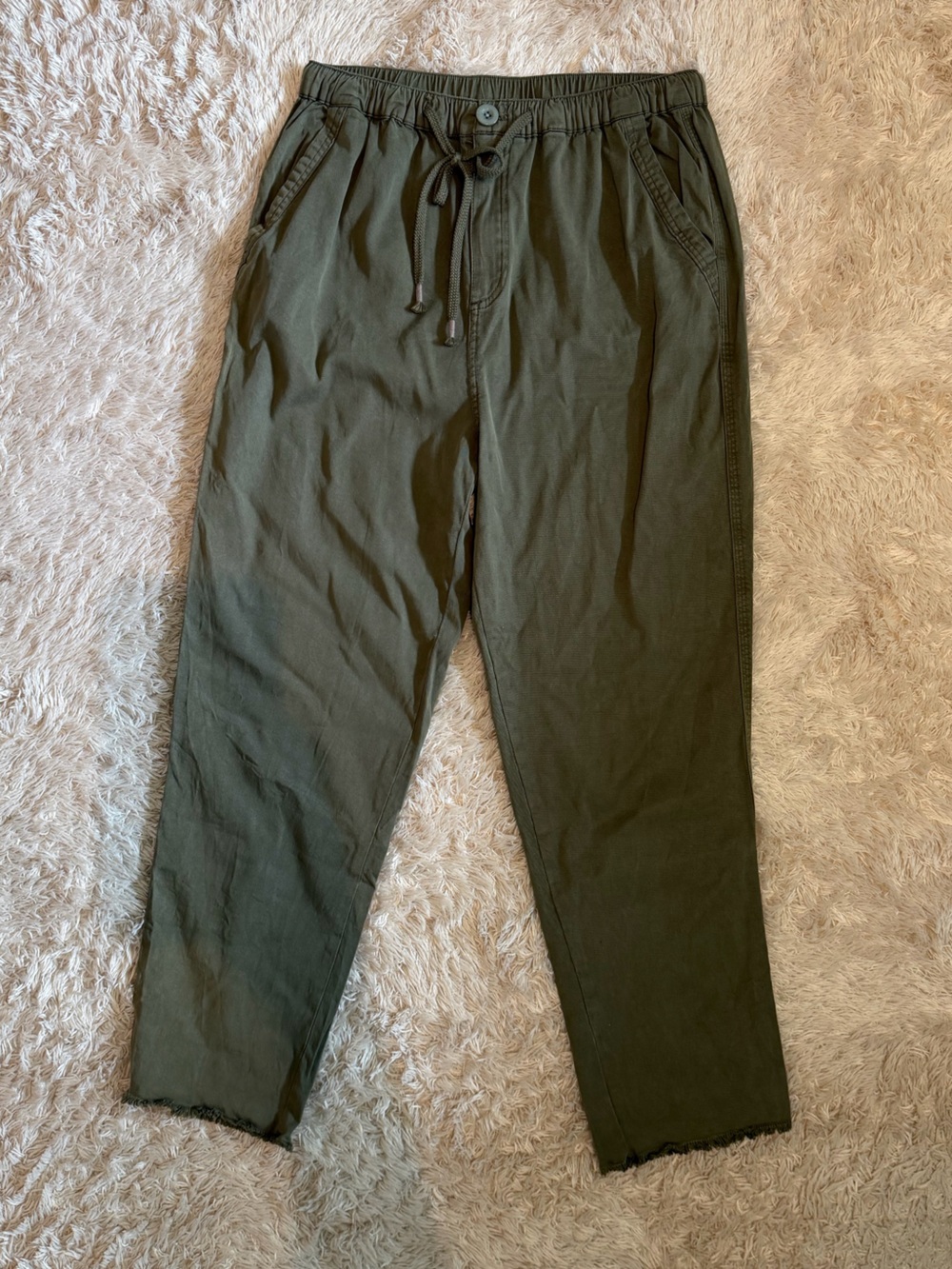Women’s Olive Green Casual Drawstring Pants